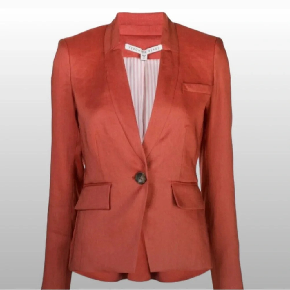 VERONICA BEARD Miles Linen Dickey Jacket | Clay size 2